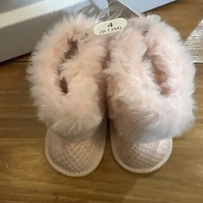 Baby Lullaby Lane Pink Bow Booties Size 4 6-12m Prewalk