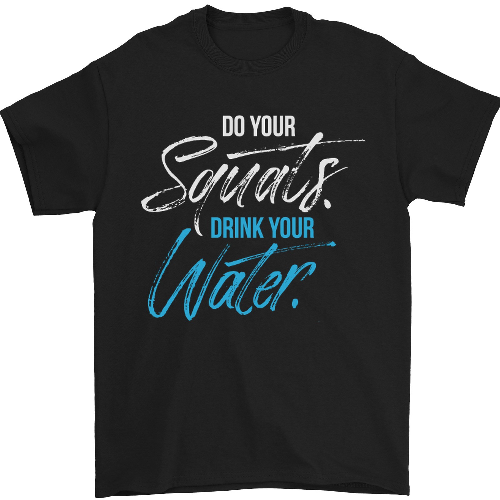 Haz Tus Sentadillas Bebe Agua Camiseta De Entrenamiento Para Hombre 100% Algodón