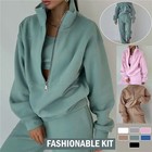 DE Damen Trainingsanzug Hausanzug Sweatshirt Sport Hose Fitness Jogginganzug Set