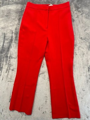 Zara Basic Collection Straight Leg Pants Red Women's Size 10 Casual and Career