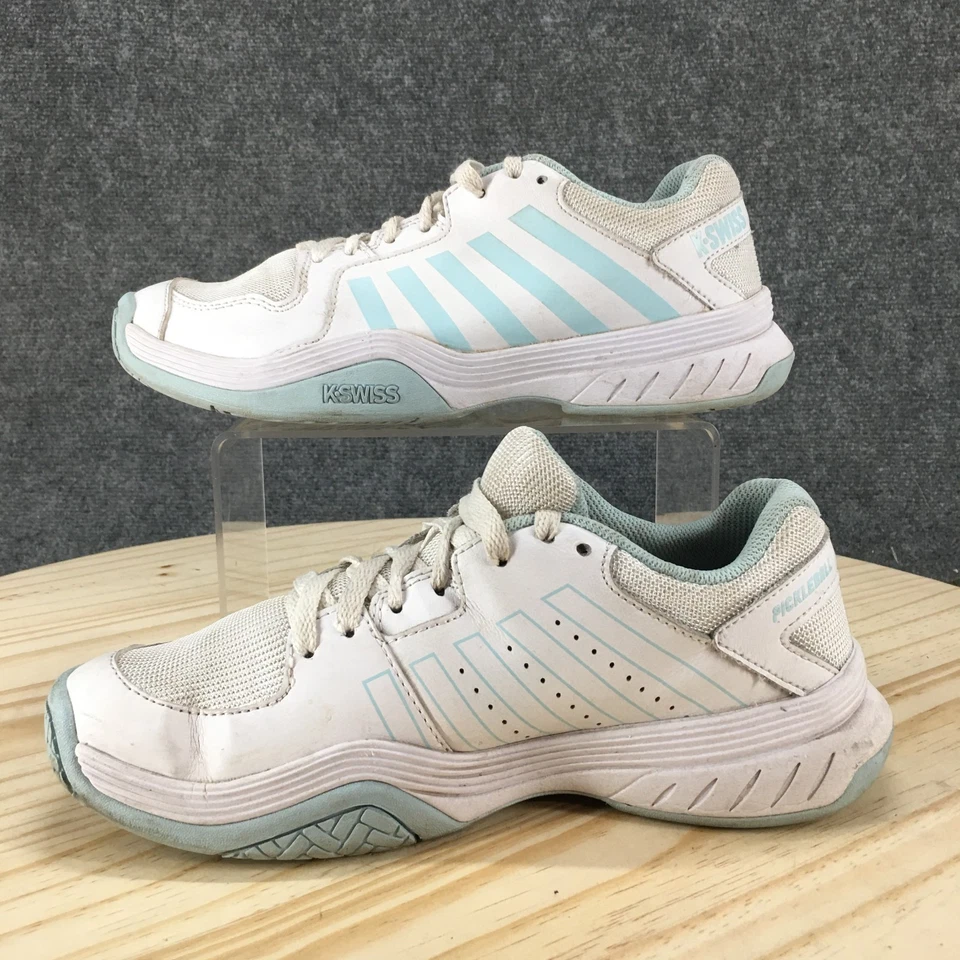 Swiss Shoes Womens 7.5 Court Express Pickleball White Blue Glow 98552-175-M LOW - Image 2 of 4