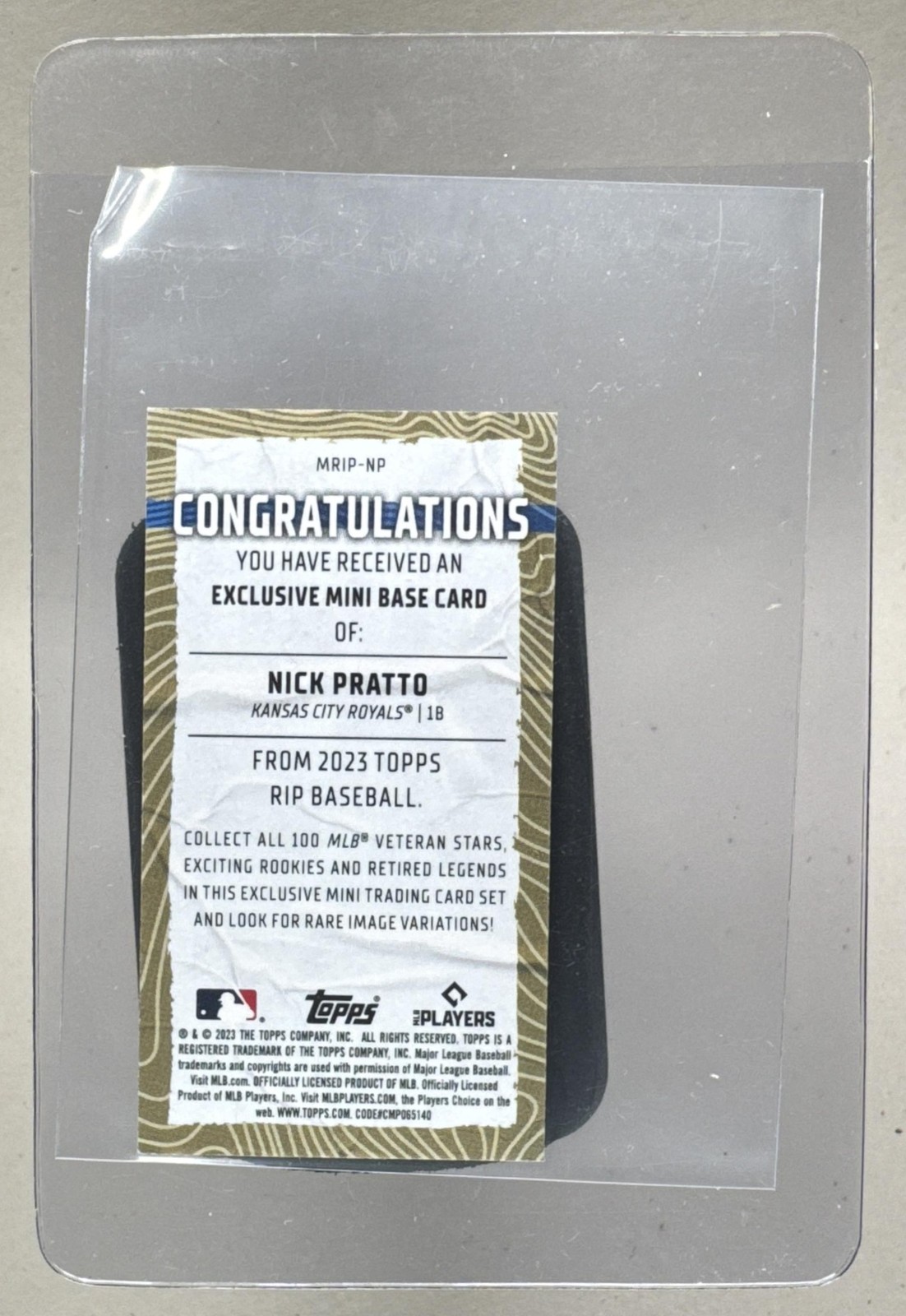 Nick Pratto 2023 Topps Rip #MRIP-NP Orange Yellow Ripples Mini Rookie ...