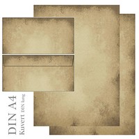 Altes Papier Antik Rustikal Set Motivpapier Briefpapier 50 Blatt A4+50 Kuverts