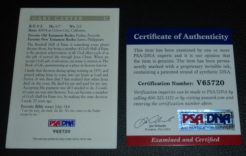 Gary Carter Signed Custom Expos Baseball Card PSA/DNA COA Autograph Hall of Fame - Picture 4 of 12