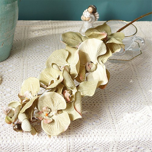 4 Bunch Latex Real Touch Artificial White Butterfly Orchids Flower For Home - Picture 48 of 68