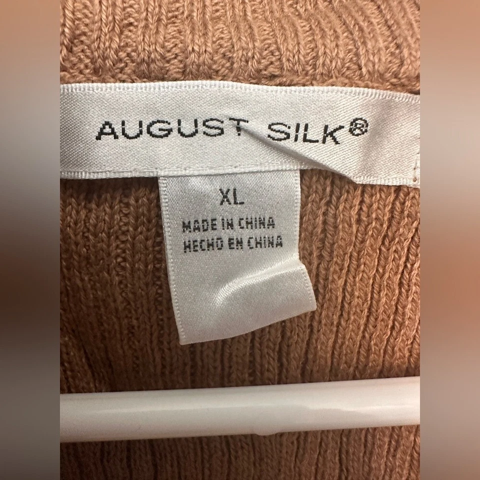 Chaleco August Silk Vegano de Cuero y Tejido XL Marrón Tostado Frente Abierto Sin Mangas Nuevo sin Etiquetas Foto 4 de 4