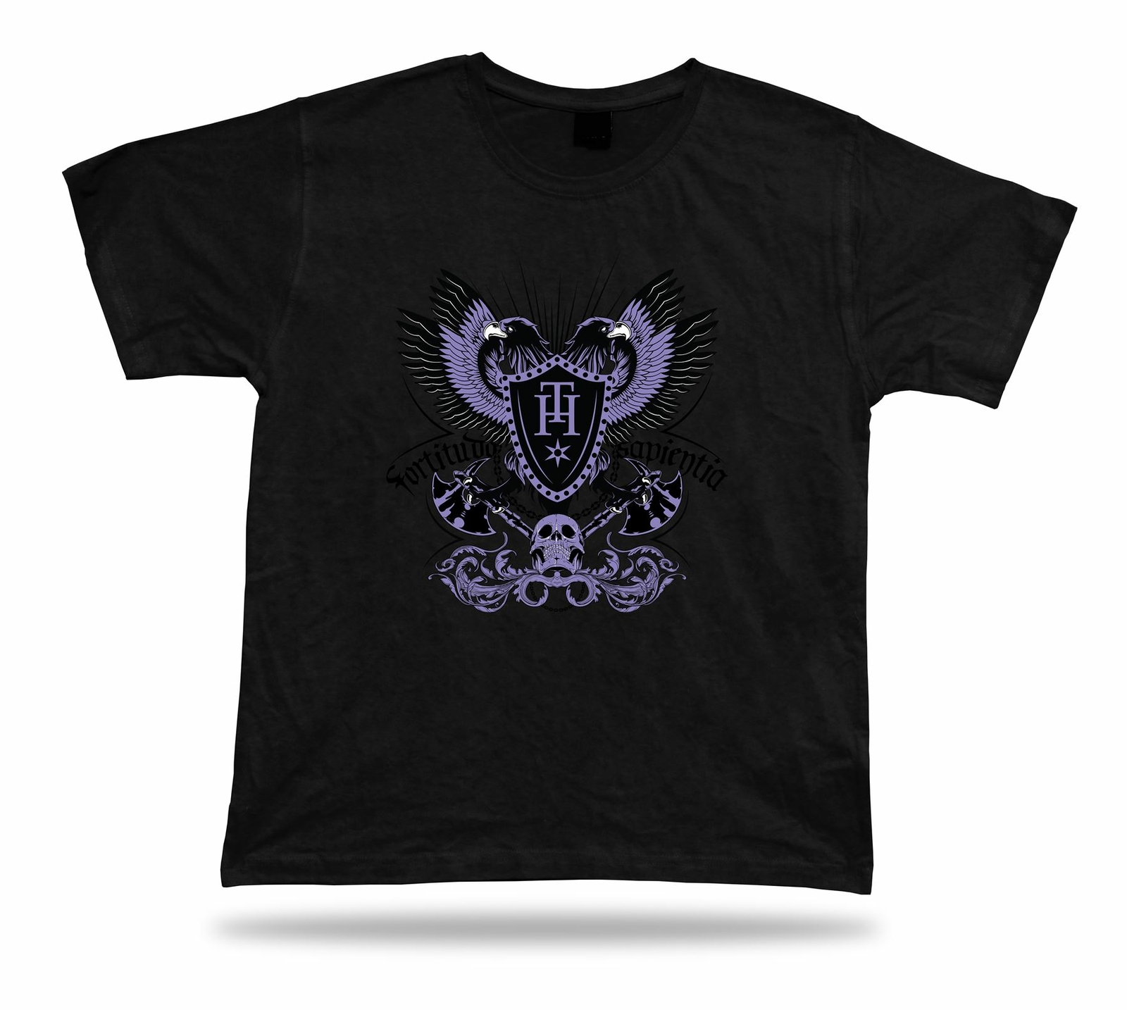 Tshirt Tee Shirt Birthday Gift Idea Fortitudo Sapientia Eagle Emblam Skull Axe