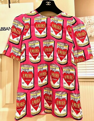2.3K New Dolce & Gabbana 2016 Pink Soup Can Top 34 36 2 4 Shirt Blouse D&G S