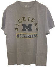RUSSELL Vintage 80s UNIVERSITY OF MICHIGAN  WOLVERINES T-Shirt GRAY Size L