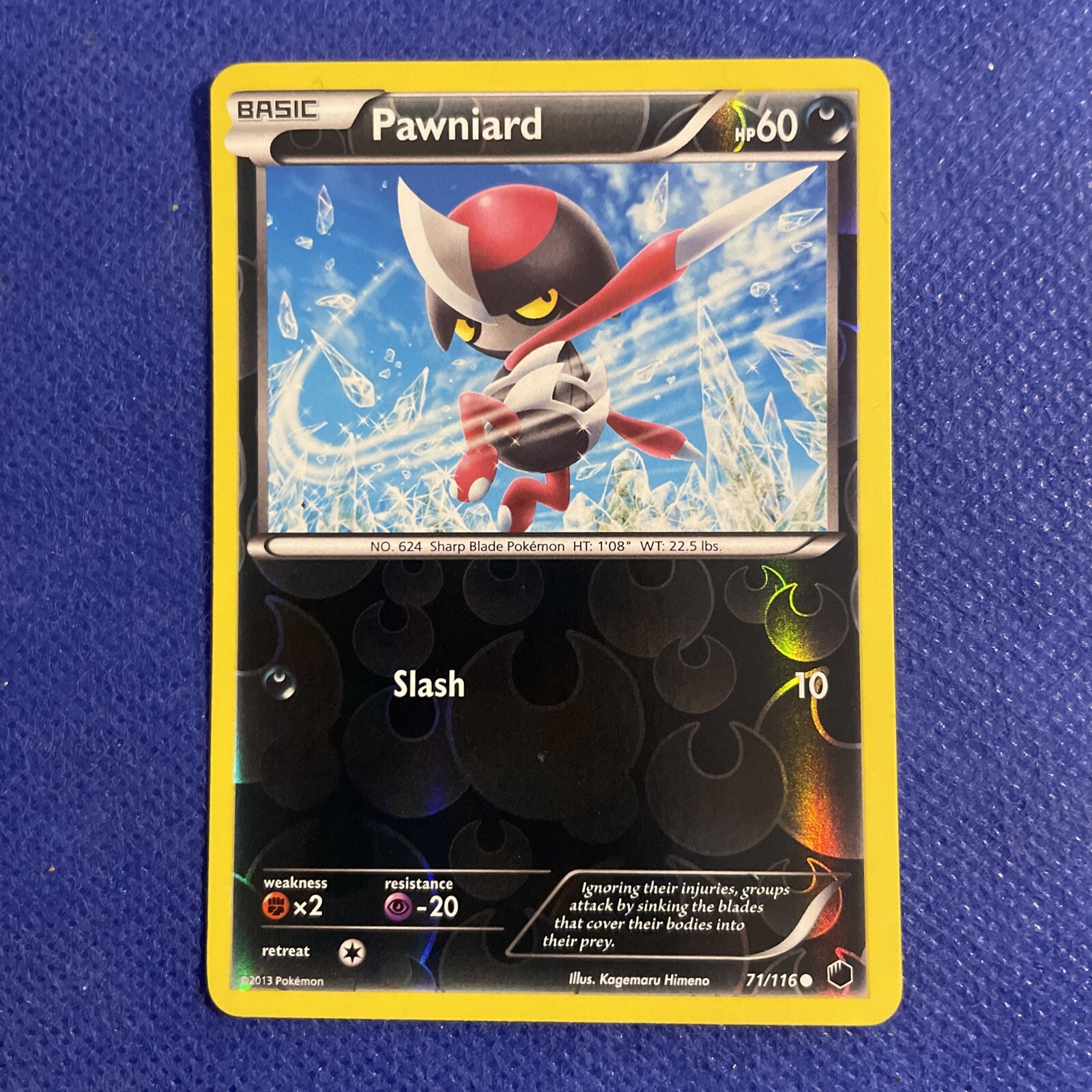 Pawniard Pokemon Card 72/116 Reverse Holo Plasma Freeze NM