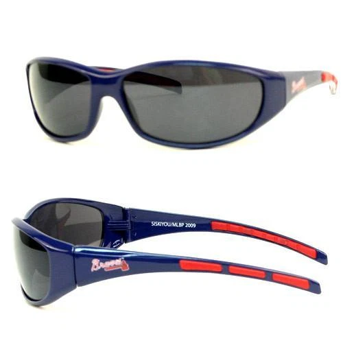 Atlanta Braves Wrap Sunglasses with Microfiber Bag MLB Licensed Baseball - Image 2 of 4