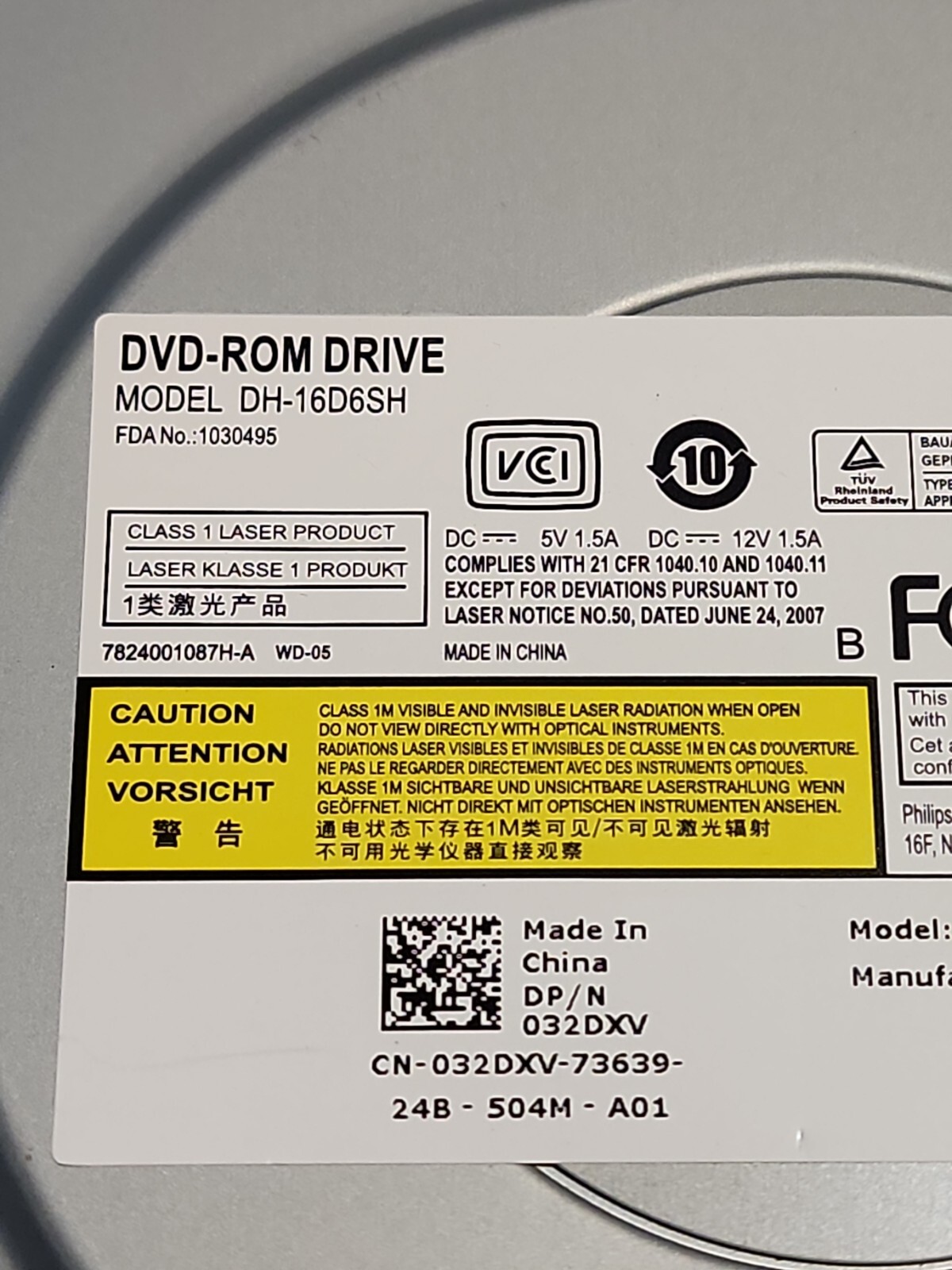 16X SATA DVD-ROM Optical Drive | PN: DH-16D6SH With Cable | eBay
