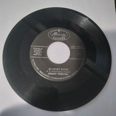 JOHNNY PRESTON: Running Bear / My Heart Knows, 45 RPM Vintage US