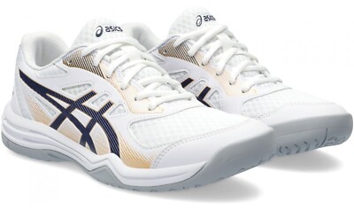 Asics Upcourt Netball-Volleyballschuhe Damen weiß neu Größe 10
