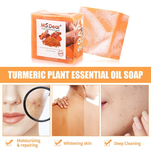 Turmeric Soap Anti Acne Skin Whitening Bleaching Face&Body Dark Spots Lightening - Picture 3 of 11
