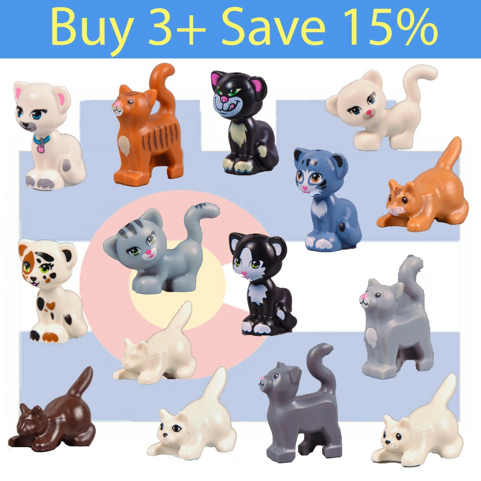 Lego Cats Kitty Kitten Cat Friends Pets Farm City Italy Ubuy