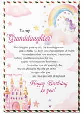 Birthday Card for Granddaughter, Happy Birthday Wishes for Granddaughter Gree...