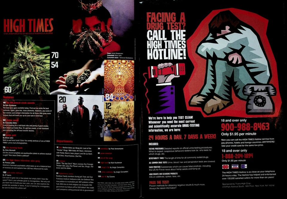 2002 June High Times Marijuana Magazine Grow Boxes Peyote Costa Rica Alex Grey Foto 2 de 4