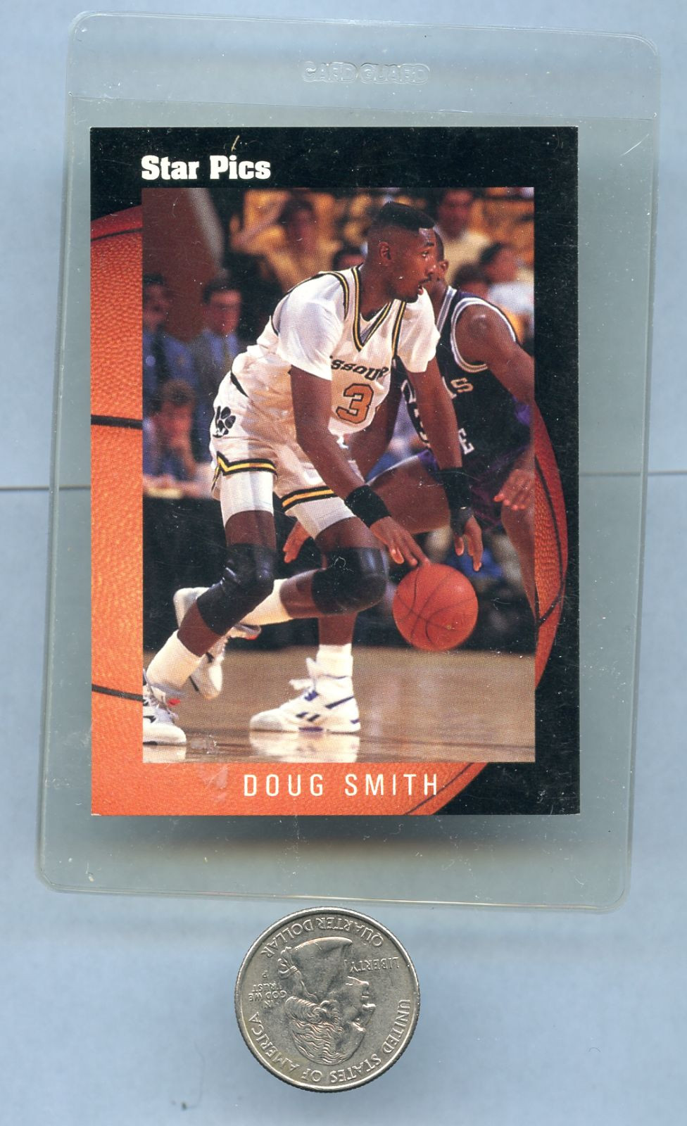 Vintage Star Pics Basketball Trading Card Signed Doug Smith 1991 Missouri