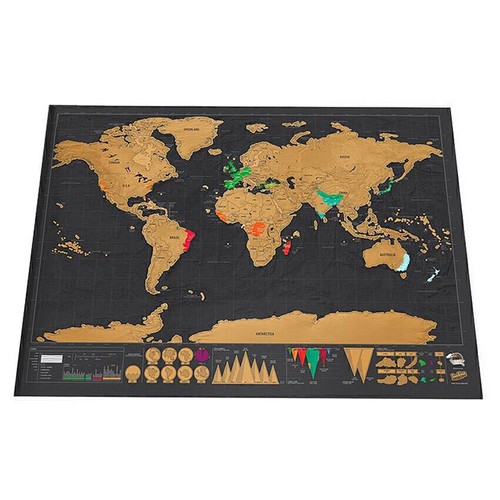 New Deluxe Large Scratch Off World Map Poster Personalized Travel World Toy Gift - Picture 4 of 5
