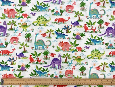 Tecido Dino Friends (Makower) - Triceratops Rosa | Retrosaria Fios D'arte - Foto 2