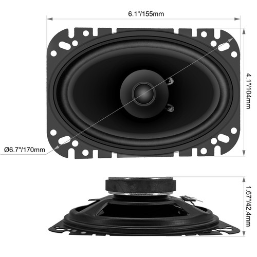 Altavoces de repuesto originales para coche SDX Audio 4” x 6” doble cono - Imagen 5 de 6