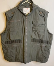 Rothco Ranger Vest Tactical Mens 2XL Gray Hooded Hunting Camping Hiking