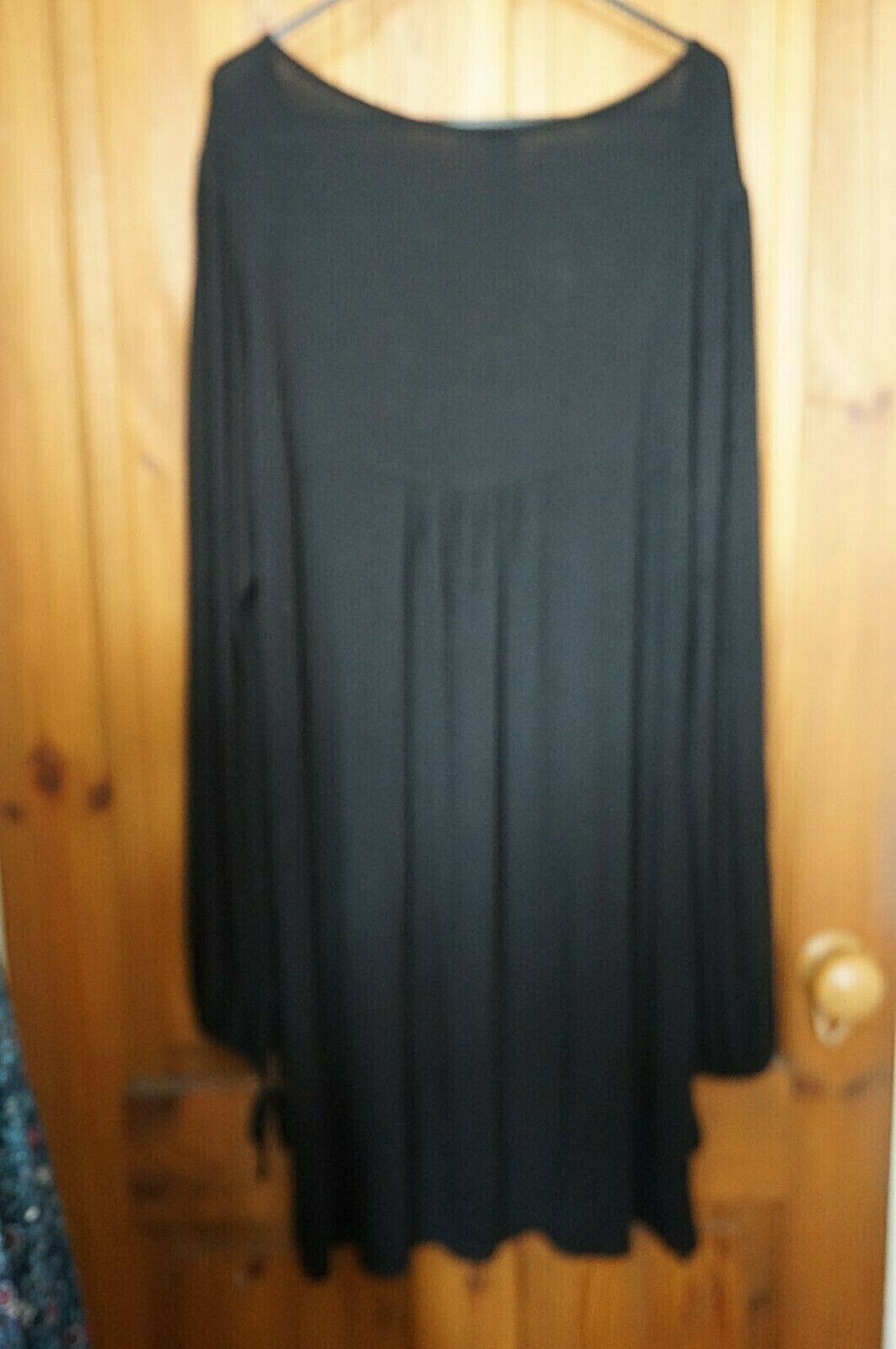 Black jersey Label 21 diamante button empire line hippie boho gypsy tunic 18 image 5