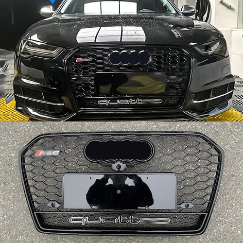 For Audi A6 S6 C7PA 2016-2018 RS6 Black Style Honeycomb Front Bumper Grille - Picture 1 of 4