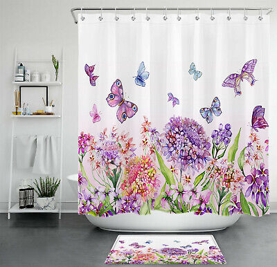 Erfly Fl Girl Shower Curtain, Mauve Shower Curtain Set