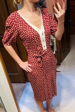 vintage womens red sun dress