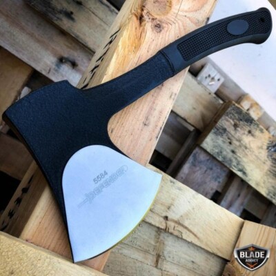 7PC Tactical Silver Survival Hatchet Axe Fixed Blade Hunting Knife