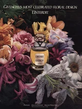 1980 Givenchy L'Interdit: Floral Design Vintage Print Ad