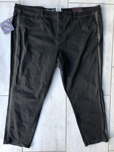 Ava \u0026 Viv Womens Jeggings Black Dark 