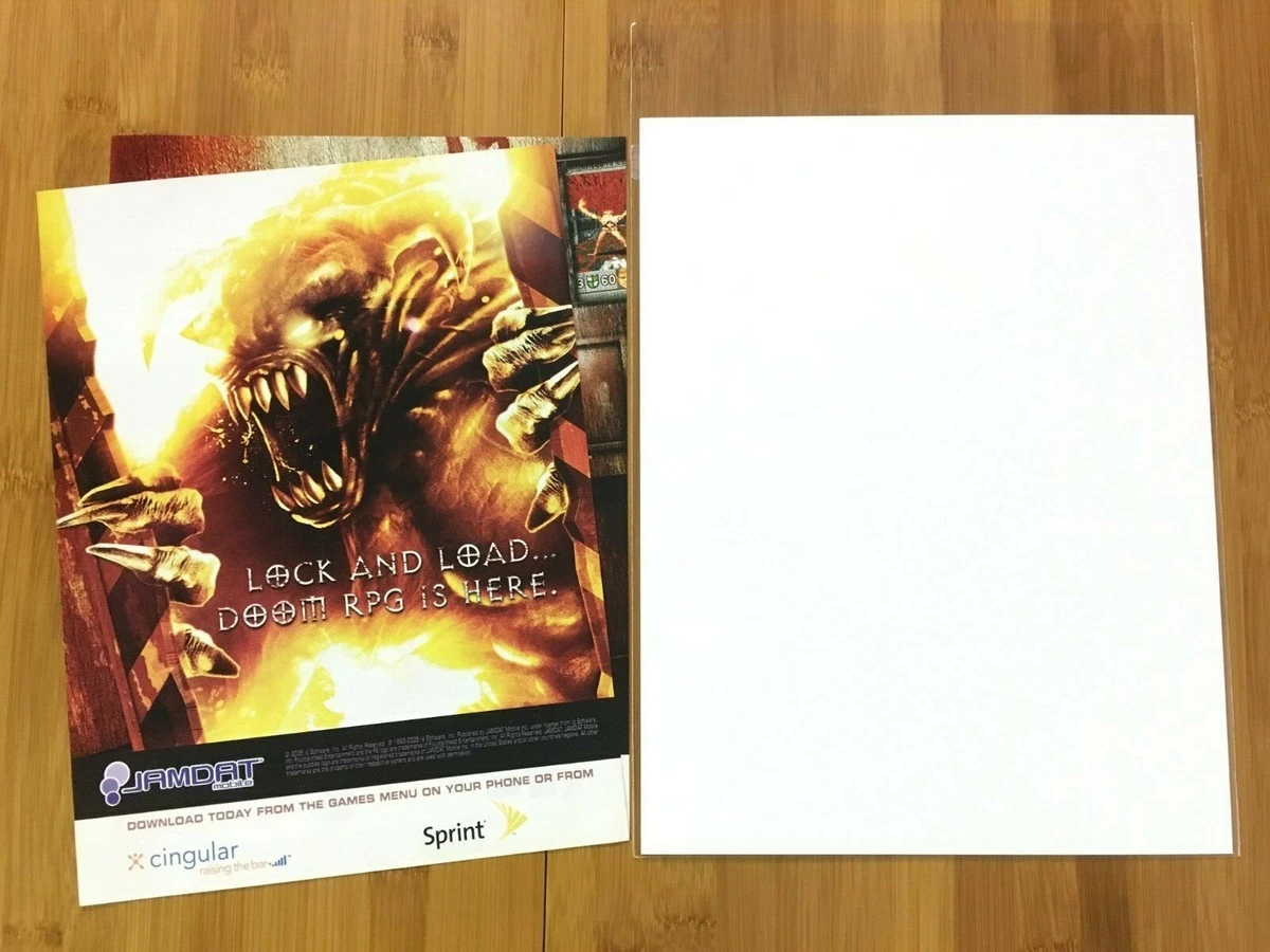 Doom RPG Mobile 2005 Print Ad/Poster Original Official Promo Art.