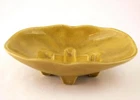 VINTAGE McCOY AMBER YELLOW Oval Footed Pottery Bowl Candy Dish 1302 - NO CHIPS