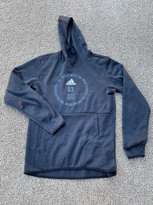 Adidas Sweatshirt Mens S Black Pullover Hoodie Climawarm Three Stripes Men 