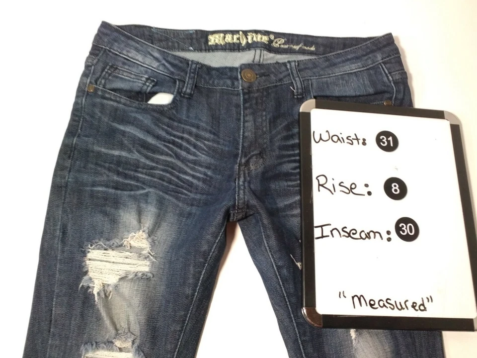 Machine Nouvelle Jeans Women's Size 31 Low Rise Distressed Medium Blue (31x30) - Image 4 of 4