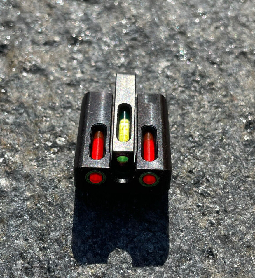 Fiber Optic Sight Set For Glock 17 19 22 23 26 27 33 34 35 38 39 – Front & Rear