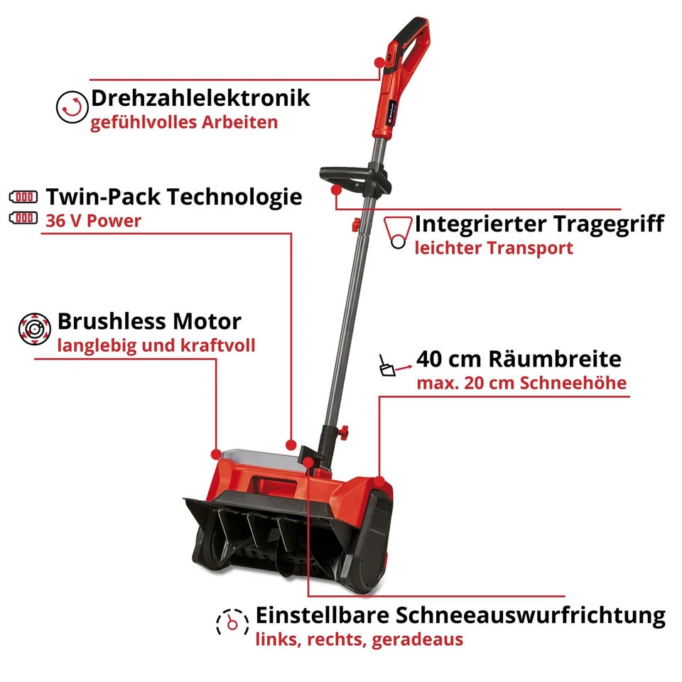 Einhell Power X-Change Akku-Schneefräse GE-ST 36/40 Li E-Solo OVP lädiert - Bild 3 von 4