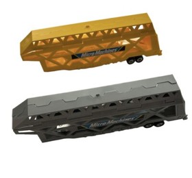 Galoob Micro Machines Big Rig Hauler Car Carrier Red/Yellow Semi With 2 Trailers