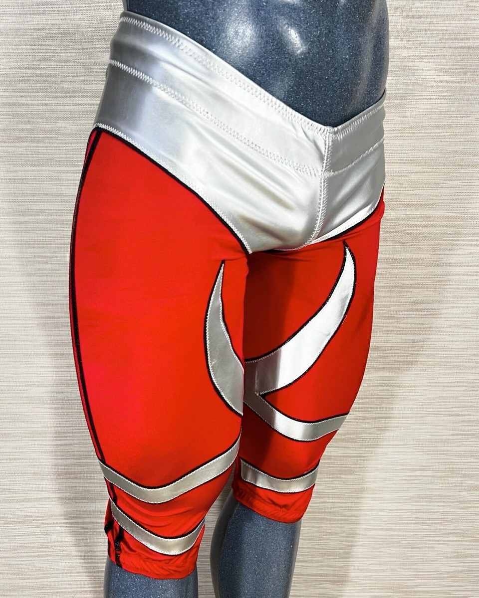 3/4 Length Red Pro Wrestling Tights M