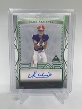 CADE KLUBNIK 2022 LEAF TRINITY FOOTBALL CLEAR ROOKIE AUTO /25