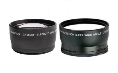 Wide Angle Macro/ Lens and Telephoto Lens for Canon EOS T8i SL3 T100 