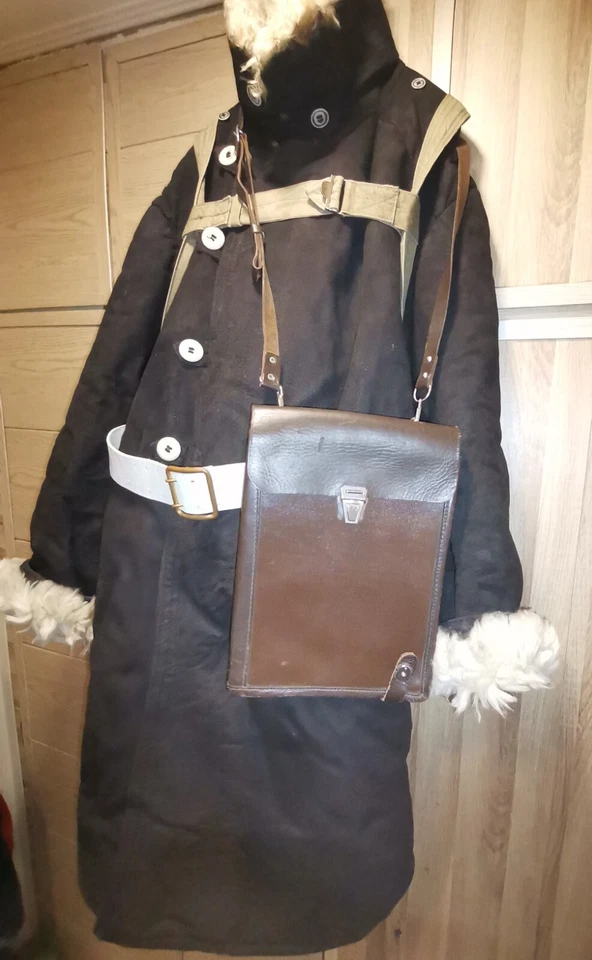 Black Tulup Bekesha Army USSR 1981 Sheepskin Fur coat - Image 2 of 4