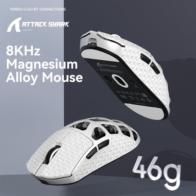 ATTACK SHARK R3 46g Magnesium-Legierung Maus, drahtlos 8K PixArt PAW3395 Sensor