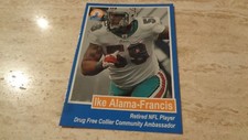 Tarjeta Drug Free Collier Co. 2017 - Ike Alama-Francisco - Miami Dolphins - NFL