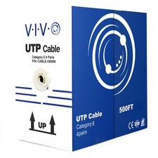 VIVO 500ft bulk Cat6 Ethernet Cable / Wire UTP Pull Box 500 ft Cat-6 White LAN