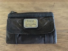 FOSSIL Wallet Brown Soft Leather Long Live Vintage 1954- Nice Soft Leather-used