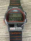 Vintage Timex Triathlon Watch 8 Lap 50m Digital Indiglo With New Battery Red